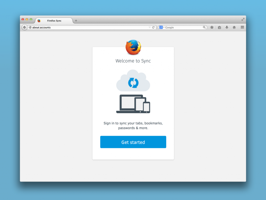 Firefox browser sync